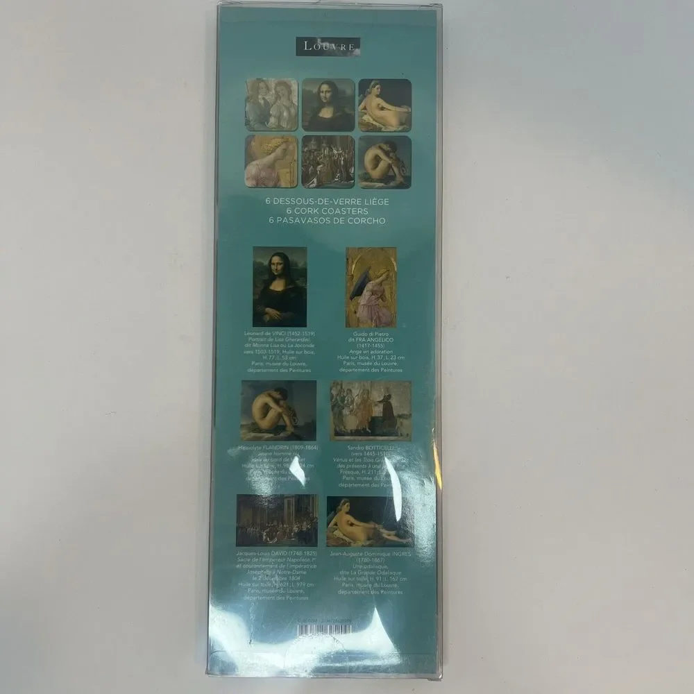 6 Cork Backed‎ Coasters Dessous-De-Verre liege